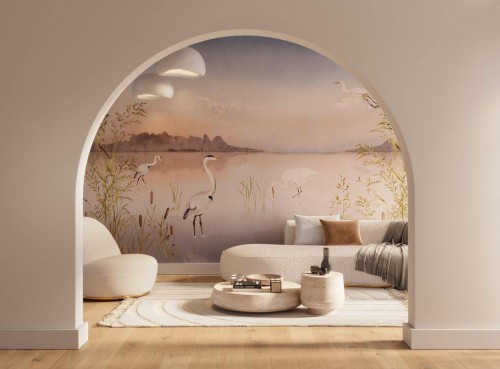 Mural żurawie Casadeco WDWD 200034312 L Marais Sauvage Wonderwalls 2