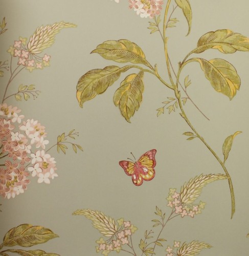 Tapeta kwiaty hortensji i motyle Colefax and Fowler 07132/01 Messina Ashdown