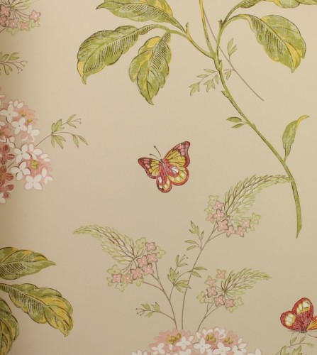 Tapeta kwiaty hortensji i motyle Colefax and Fowler 07132/04 Messina Ashdown
