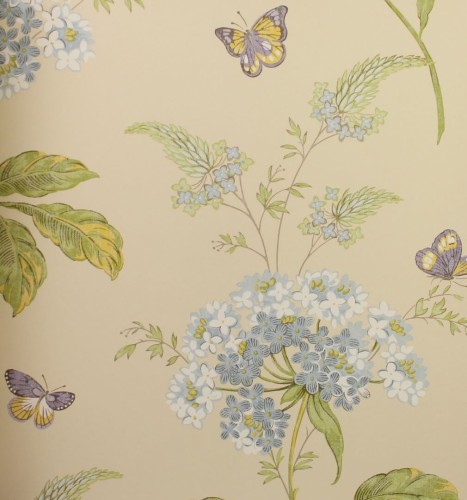 Tapeta kwiaty hortensji i motyle Colefax and Fowler 07132/05 Messina Ashdown