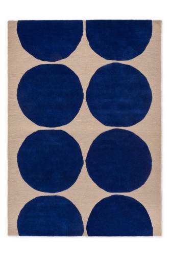 Dywan wełniany geometryczny koła Marimekko Isot Kivet Blue 132508