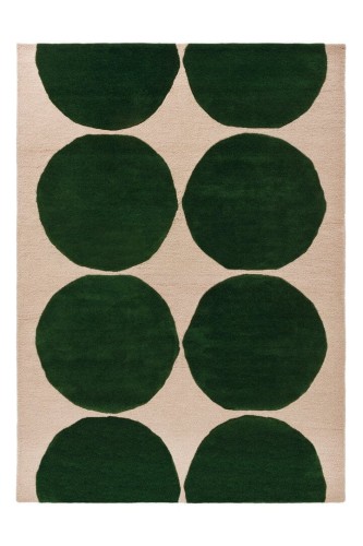 Dywan wełniany geometryczny koła Marimekko Isot Kivet Green 132507