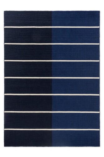 Dywan wełniany w paski Marimekko Tiibet Deep Blue 132808