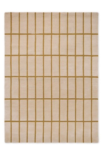 Dywan wełniany w kratkę Marimekko Tiiliskivi Bronze Yellow 132906