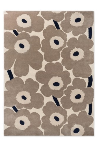 Dywan wełniany kwiaty Marimekko Unikko Greige 132401