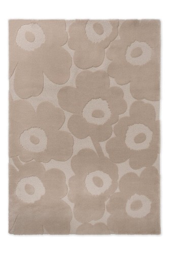 Dywan wełniany w kwiaty retro Marimekko Unikko Light Beige 132201