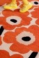 Dywan wełniany kwiaty Marimekko Unikko Orange Red 132403
