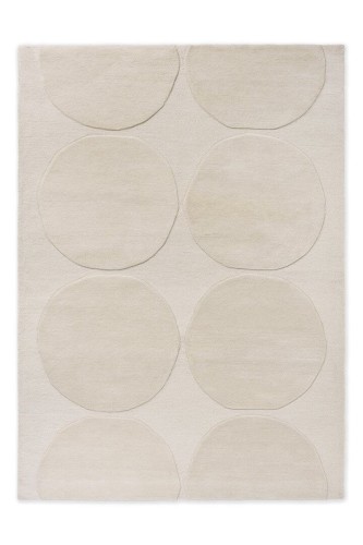 Dywan wełniany geometryczny koła Marimekko Isot Kivet Natural White 132501