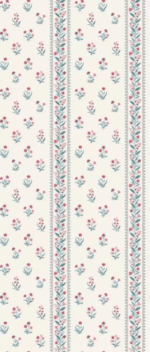 Tapeta kwiaty i pasy Nina Campbell NCW4493-01 Petit Dapuri Signature Collection