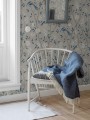 Tapeta botaniczna w stylu chinoiserie Boras Tapeter 6143 Paradise Birds Blue & White