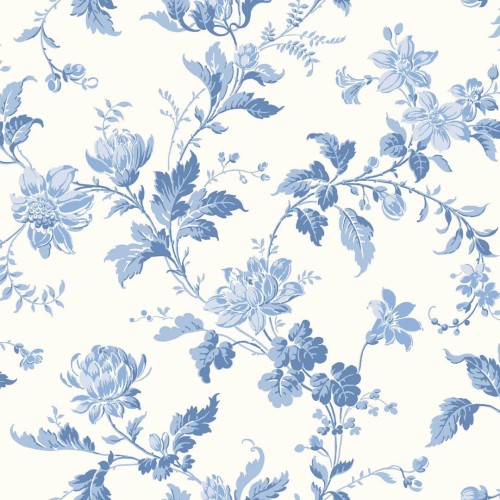 Tapeta kwiaty Boras Tapeter 6146 Blomslinga Blue & White