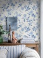 Tapeta kwiaty Boras Tapeter 6146 Blomslinga Blue & White