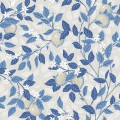 Tapeta cytryny i liście Boras Tapeter 6149 Citrontrad Blue & White