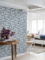 Tapeta cytryny i liście Boras Tapeter 6149 Citrontrad Blue & White