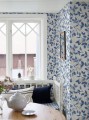 Tapeta cytryny i liście Boras Tapeter 6149 Citrontrad Blue & White