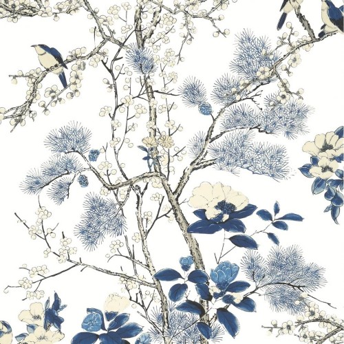 Tapeta botaniczna w stylu chinoiserie Thibaut T13619 Katsura Grand Palace