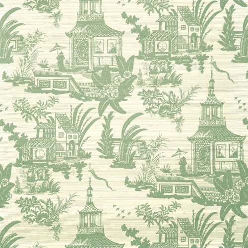 Tapeta naturalna Toile de Jouy Thibaut T13650 Empress Court Grand Palace