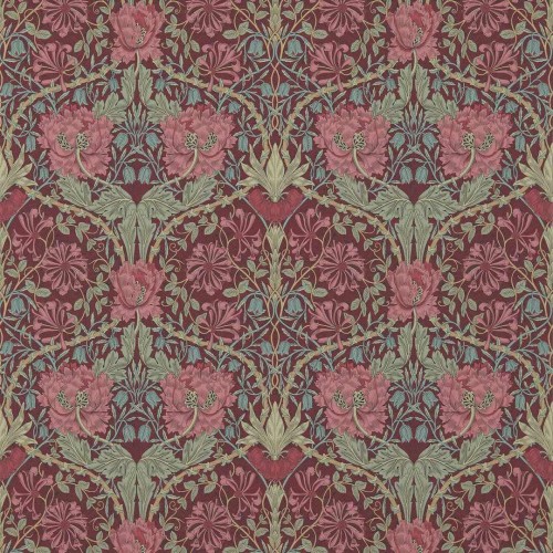 Tapeta roślinny ornament Morris & Co. 214703 Honeysuckle & Tulip Morris & Friends