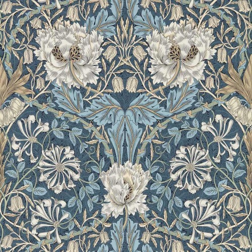 Tapeta roślinny ornament Morris & Co. 217371 Honeysuckle & Tulip Morris & Friends