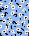 Fototapeta kwiatki Rebel Walls R20017 Dancing Flower Blue Happy Socks