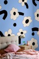 Fototapeta kwiatki Rebel Walls R20017 Dancing Flower Blue Happy Socks
