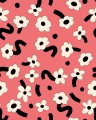 Fototapeta kwiatki Rebel Walls R20019 Dancing Flower Red Happy Socks