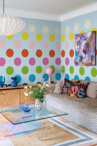 Fototapeta duże kropki Rebel Walls R20027 Big Dots Rainbow Happy Socks