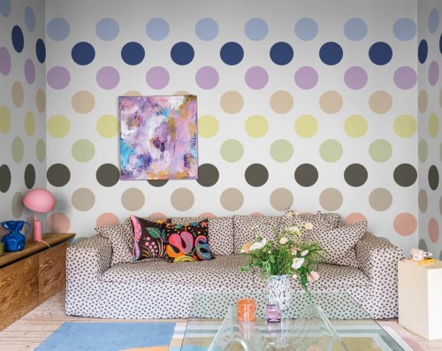 Fototapeta duże kropki Rebel Walls R20030 Big Dots Pastel Happy Socks