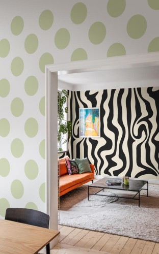 Fototapeta duże kropki Rebel Walls R20031 Big Dots Light Green Happy Socks
