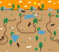 Fototapeta farma Rebel Walls R20036 Happy Farm Brown Happy Socks