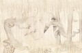 Fototapeta zaczarowany las Rebel Walls R20291 Dream Forest Girl Off White Mrs Mighetto