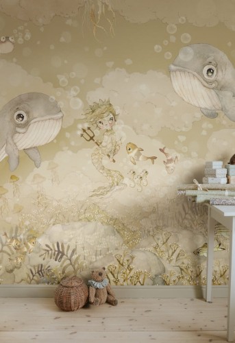 Fototapeta zaczarowany podwodny świat Rebel Walls R20406 Water Song Sand Mrs Mighetto