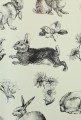 Tapeta króliki York Wallcoverings AT4263 Bunny Toile Black & White