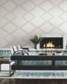 Tapeta geometryczna York Wallcoverings BW3821 Diamond Twist Black & White
