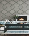 Tapeta geometryczna York Wallcoverings BW3822 Diamond Twist Black & White