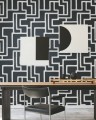 Tapeta labirynt York Wallcoverings BW3831 Graphic Polyomino Black & White