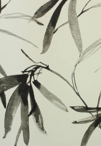 Tapeta liście bambusa York Wallcoverings BW3843 Bambo Ink Black & White