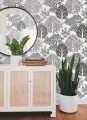 Tapeta azjatyckie drzewa York Wallcoverings BW3853 Kimono Trees Black & White