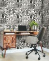 Tapeta drzewa York Wallcoverings BW3862 Primitive Trees Black & White