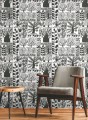 Tapeta drzewa York Wallcoverings BW3862 Primitive Trees Black & White
