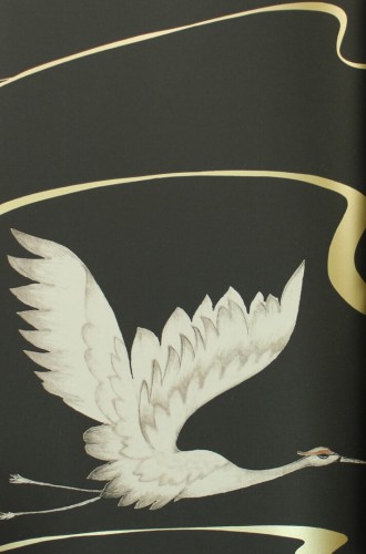 Tapeta żurawie York Wallcoverings BW3871 Soaring Cranes Black & White