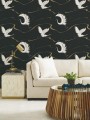Tapeta żurawie York Wallcoverings BW3871 Soaring Cranes Black & White