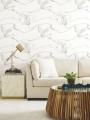 Tapeta żurawie York Wallcoverings BW3873 Soaring Cranes Black & White