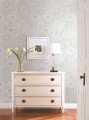 Tapeta florystyczna York Wallcoverings BW3922 Wood Block Blooms Black & White