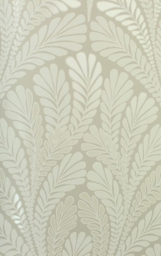 Tapeta liście wachlarze York Wallcoverings BW3952 Shell Damask Black & White