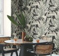 Tapeta liście bananowca York Wallcoverings BW3971 Banana Leaf Black & White
