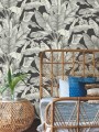 Tapeta liście bananowca York Wallcoverings BW3971 Banana Leaf Black & White