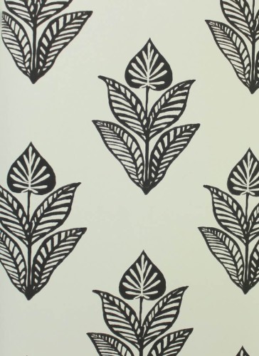Tapeta kwiaty lotosu York Wallcoverings BW3977 Lotus Motif Black & White
