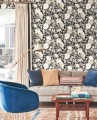 Tapeta artystyczne kwiaty York Wallcoverings BW3981 Vincent Poppies Black & White