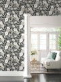 Tapeta artystyczne kwiaty York Wallcoverings BW3981 Vincent Poppies Black & White